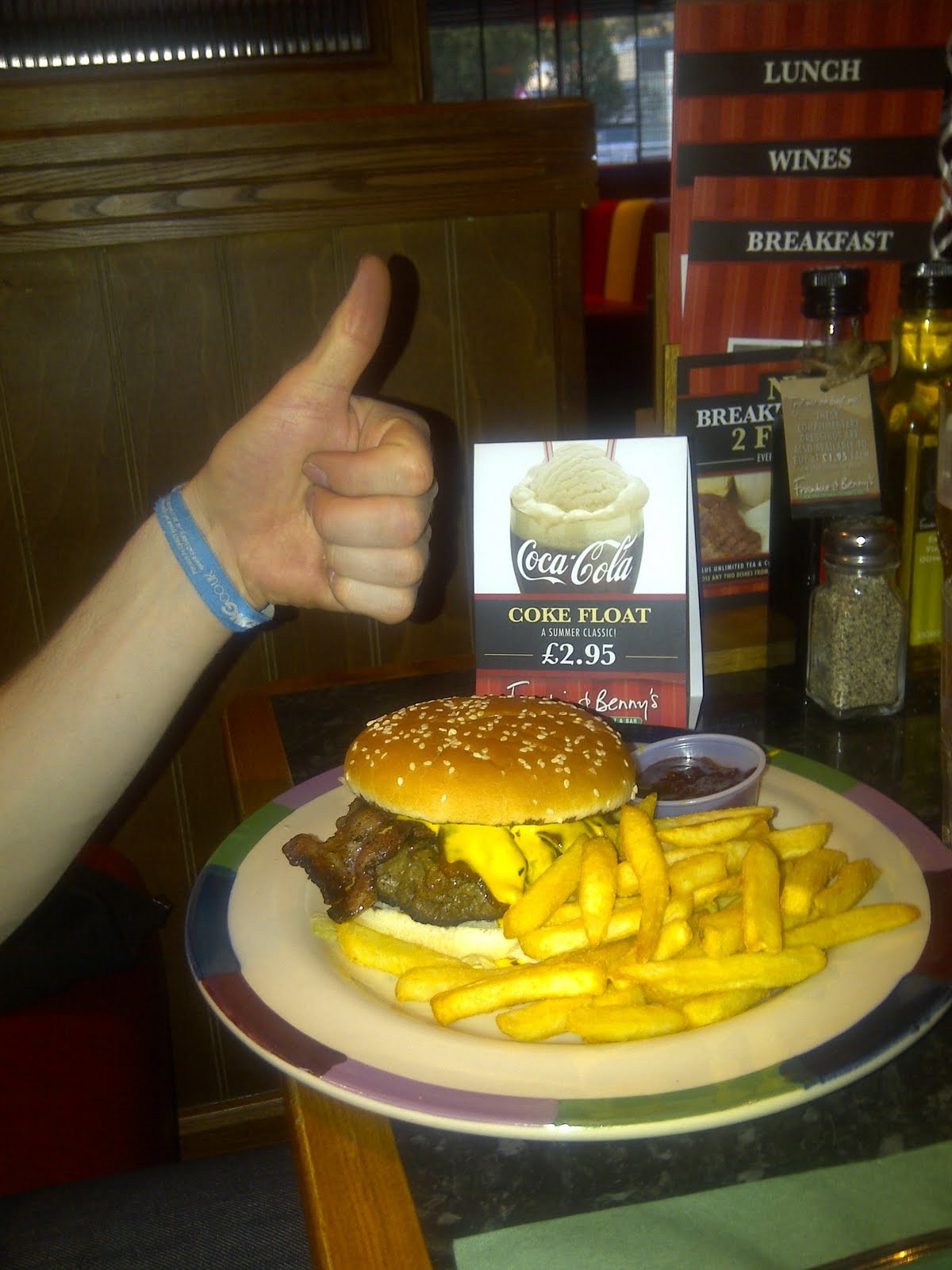 Will's Burger Blog Bacon Cheeseburger Frankie and Benny's, Swansea,