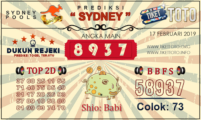 Prediksi Togel SYDNEY TIKETTOTO 17 FEBRUARI 2019