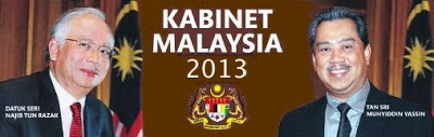Senarai Rasmi Barisan Menteri Kabinet Baru Malaysia 2013, Senarai Menteri-Menteri Di Malaysia Penggal Ke 13 Selepas PRU13.