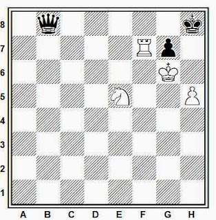 Estudio artístico de ajedrez compuesto por Kling y Horwitz (Chess Studies and End Games, 1851)