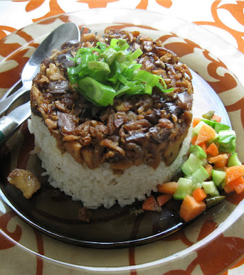 Nasi tim ayam jamur