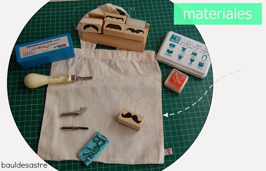 tote bag decorada con sellos