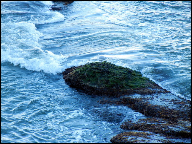 The surf at Easton's Beach in Newport, RI