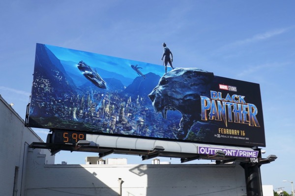 Black Panther special cut-out billboard Beverly Boulevard Black Panther special cut-out billboard