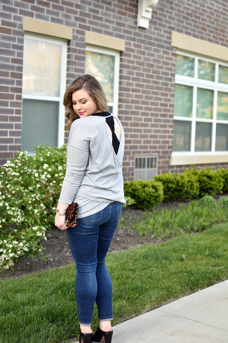 open back shirt with bralette