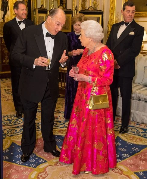 Prince Karim Aga Khan, Princess Zahra Aga Khan, Princess Salwa Aga Khan, Duchess Camilla, Prince Charles, Princess Anne and Prince Andrew