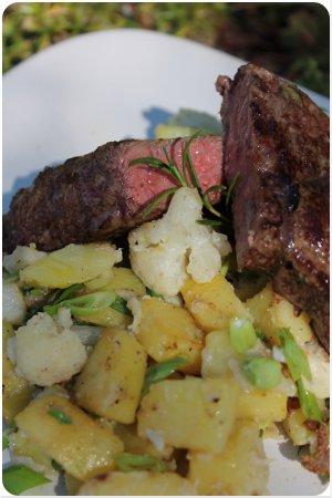 Köstliches Steak mit Gemüse-Allerlei