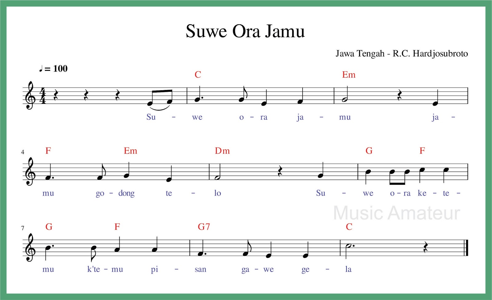 Not Angka Suwe Ora Jamu - SEPUTAR MUSIK