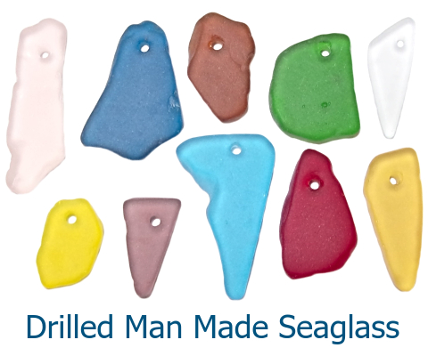 Drilled Man Made Seaglass