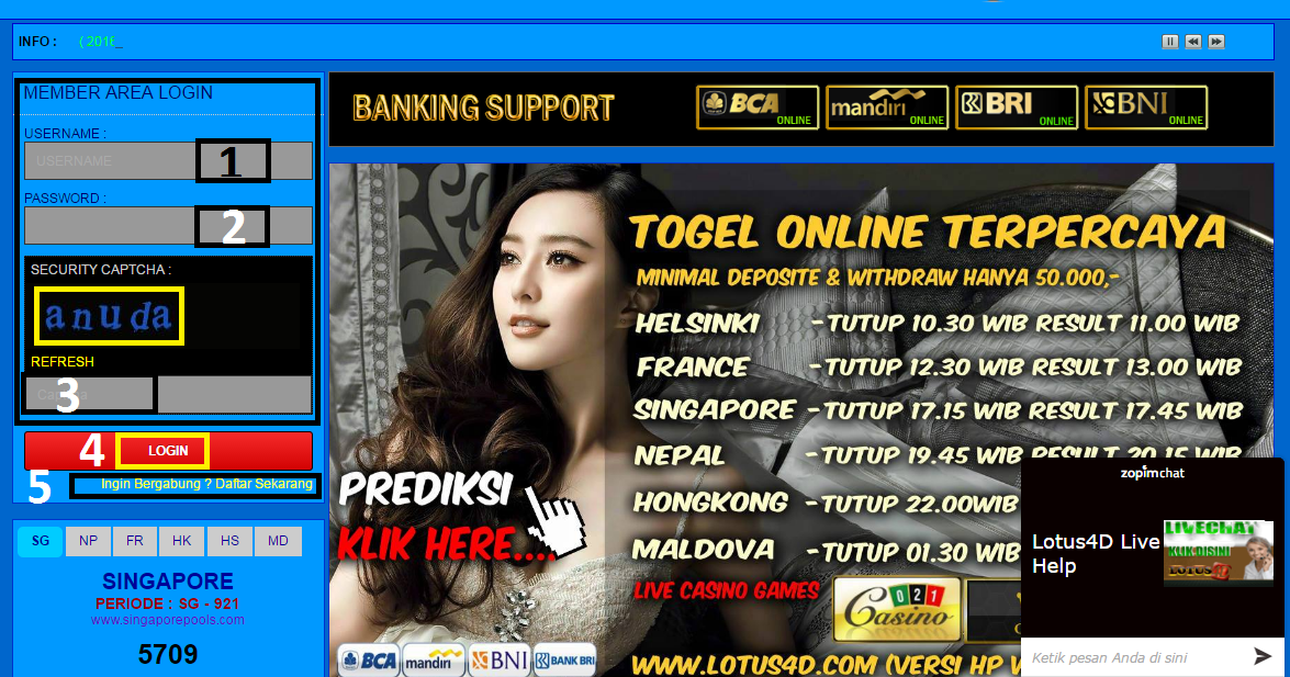 PENDAFTARAN TOGEL ONLINE: Cara Daftar www.lotus4d.com
