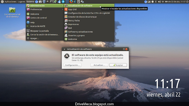 DriveMeca actualizando Linux Ubuntu MATE a Xenial Xerus 16.04 LTS paso a paso