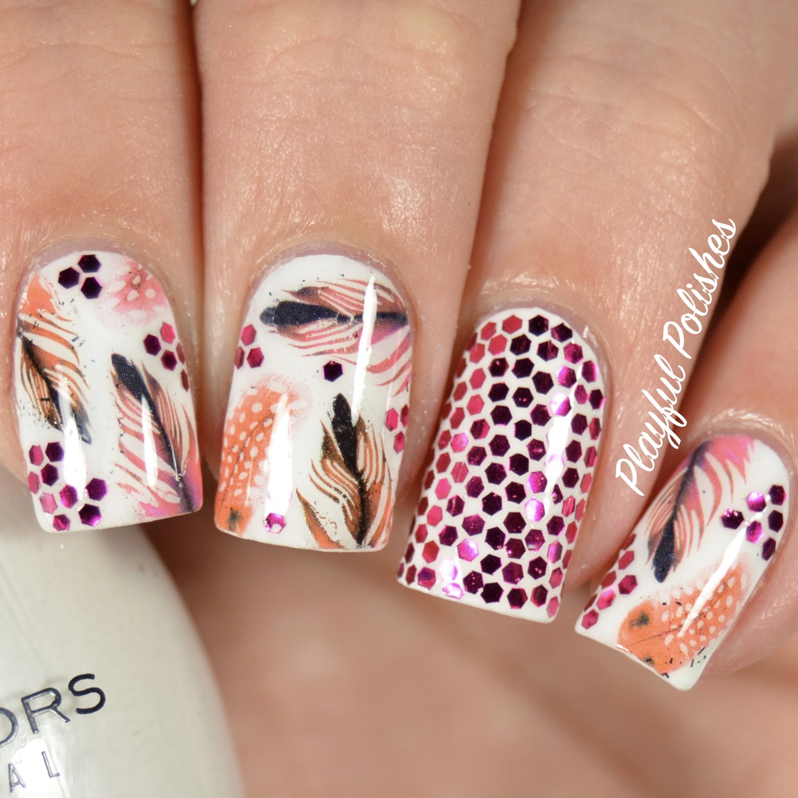 Playful Polishes: FLORAL & FEATHER WATER DECALS & GLITTER FROM ...