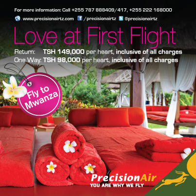 Fly to Mwanza with ony Tsh 98,000 Way and 149,000 Return with Precision Air.