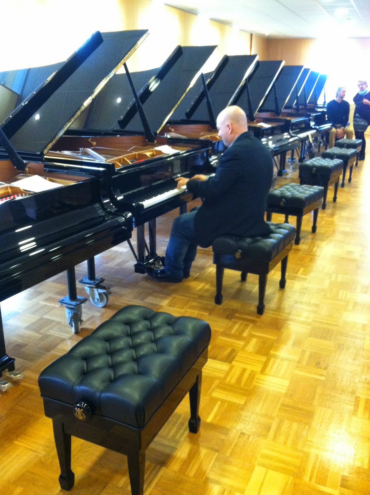 In the Hamburg Steinway Selection Room