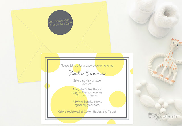 Modern Polka Dot Baby Shower Invitation