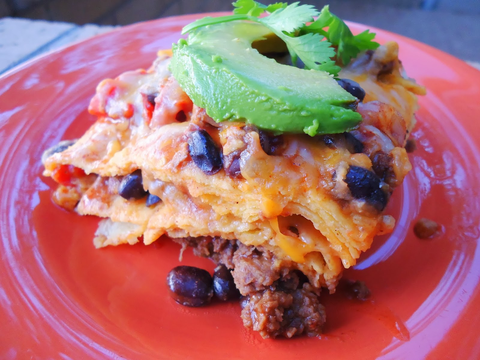 Foodie & Fabulous Stacked Beef and Bean Enchiladas