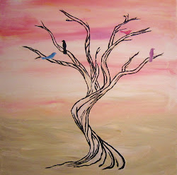 tree painting wall paintings easy simple canvas pink creamsicle diy trees paint decor kiwi chic