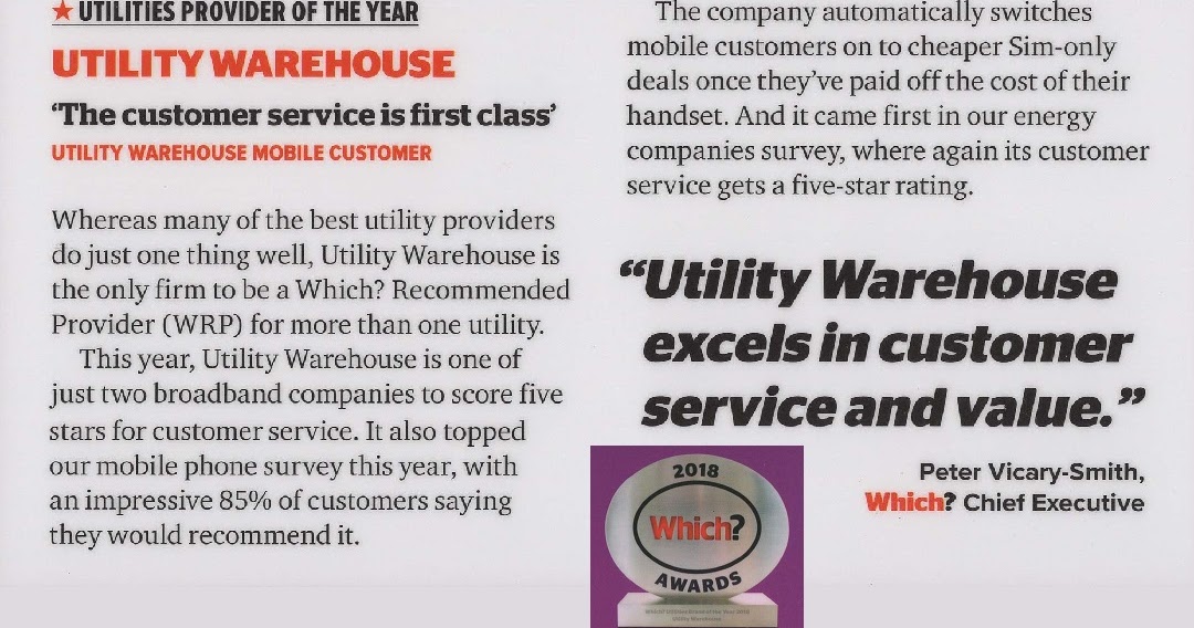 Blog Utility Warehouse Which? Utility Provider of the Year
