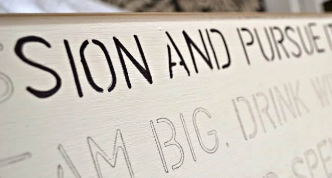 A Lettered Table Top With Important Tips using a children's stencil