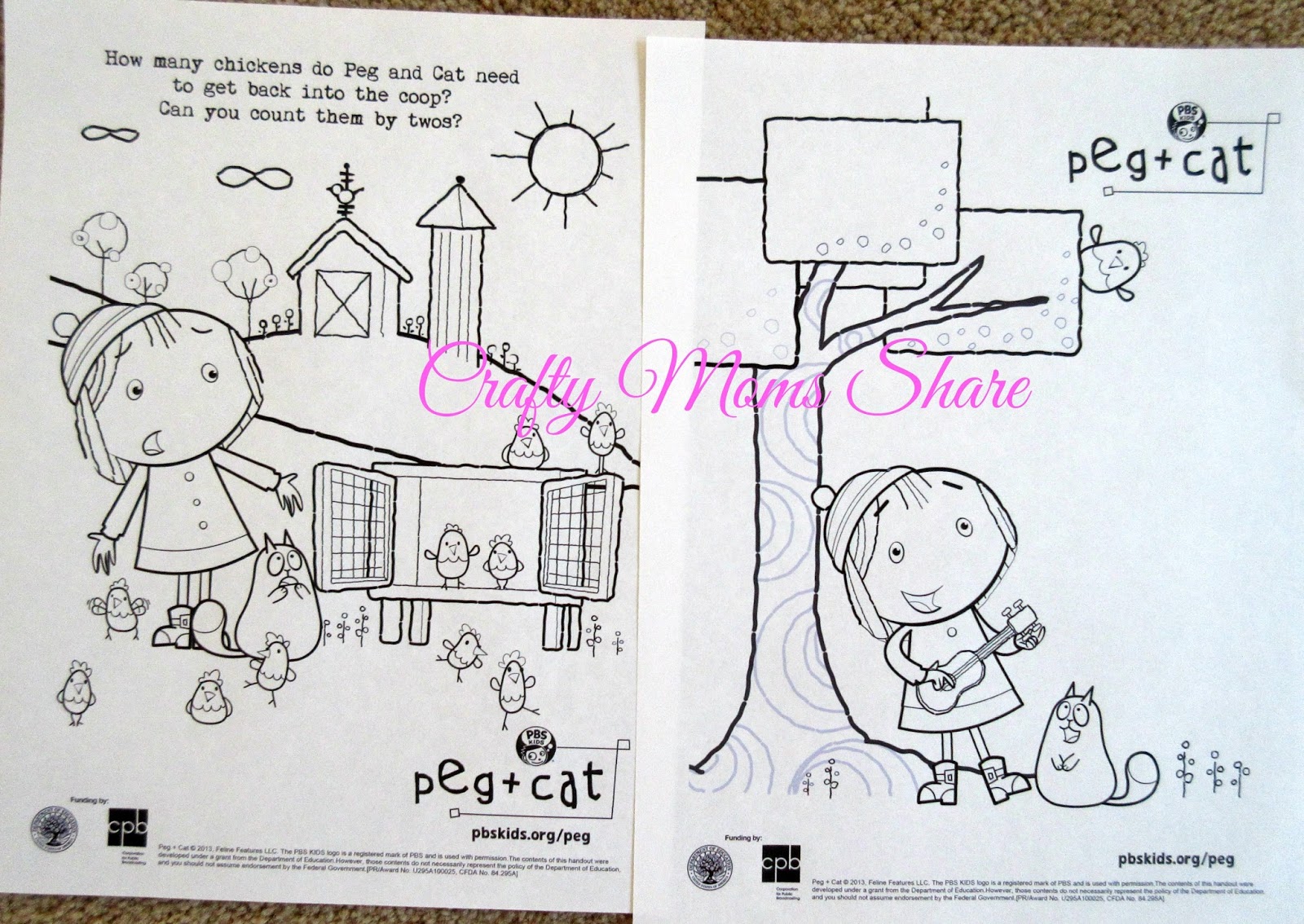 Crafty Moms Share Dvd Reviews Caillou Helps Out Peg Cat