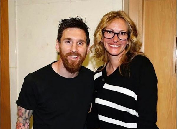 Julia Roberts emocionada de conocer a CR7 y a Messi