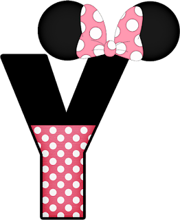 Abecedario a lo Minnie en Rosa con Lunares Blancos. Minnie Style in Pink Alphabet.