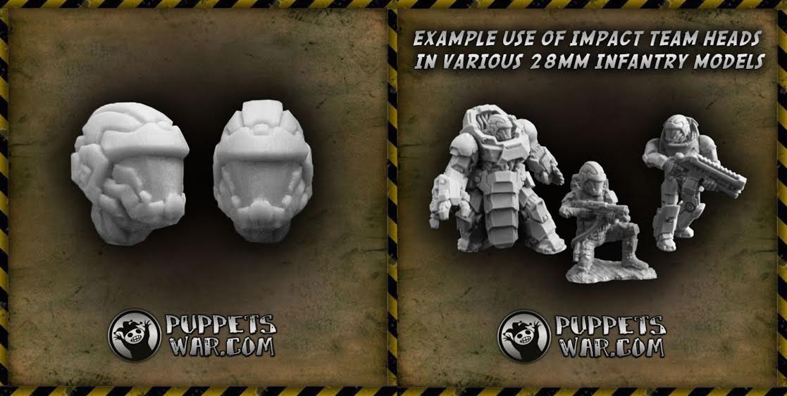 Wargame News and Terrain Puppetswar New Science Fiction Impact Team Heads