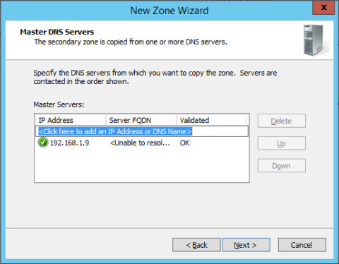 Figure 6: Step 6 of migrating a Linux BIND name server to a Windows Server DNS server. Figure 6: Step 6 of migrating a Linux BIND name server to a Windows Server DNS server.