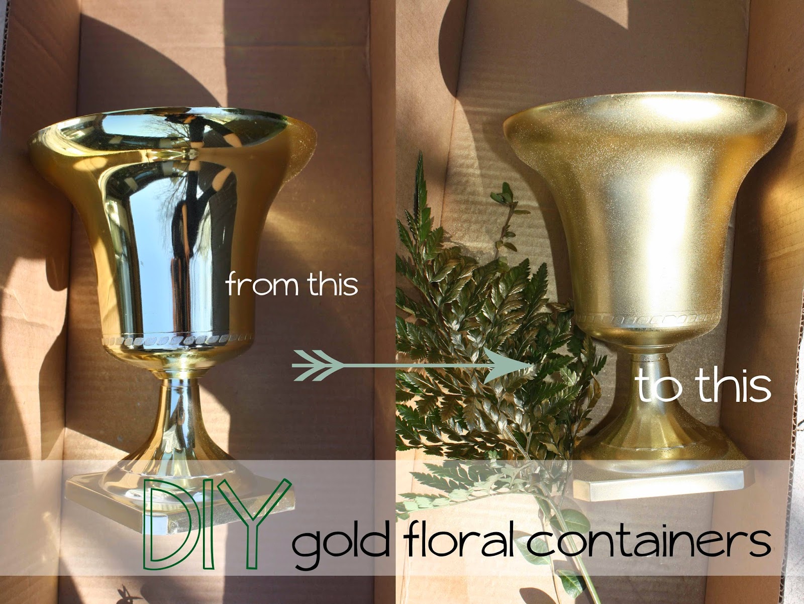 Rebecca Mansfield Floral Design DIY gold floral containers