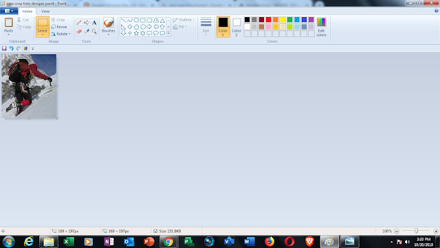 Cara Crop Foto Gambar di Paint