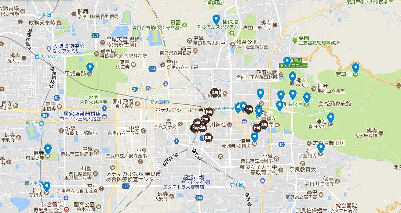 奈良-奈良景點-推薦-地圖-MAP-市區-自由行-奈良必玩景點-奈良必遊景點-奈良一日遊-奈良好玩景點-必去-旅遊-觀光-日本-Nara-Tourist-Attraction