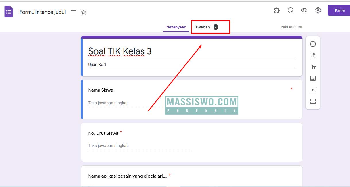 Cara Melihat Hasil Google Form Dan Cara Menghapus Responden - Massiswo.Com