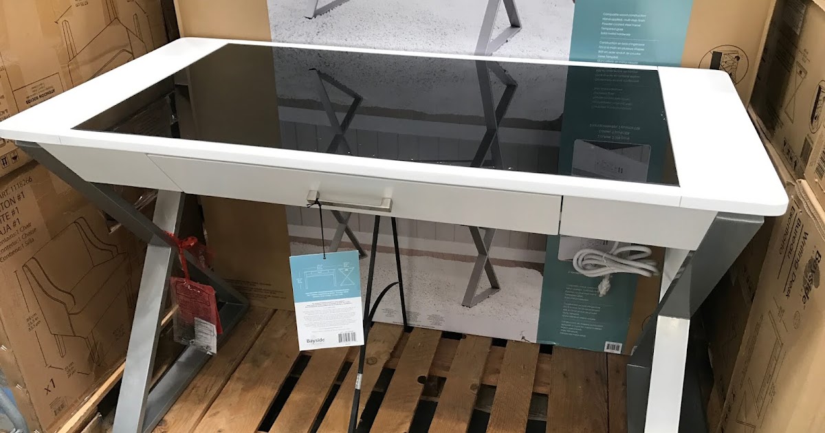 Bayside Furnishings White Wood Writing Desk Costco Weekender