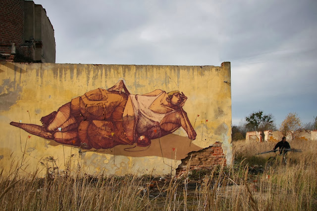 "Chilling On The Mine Field" New Street Art Piece By Sepe In Kluczbork, Poland. 1