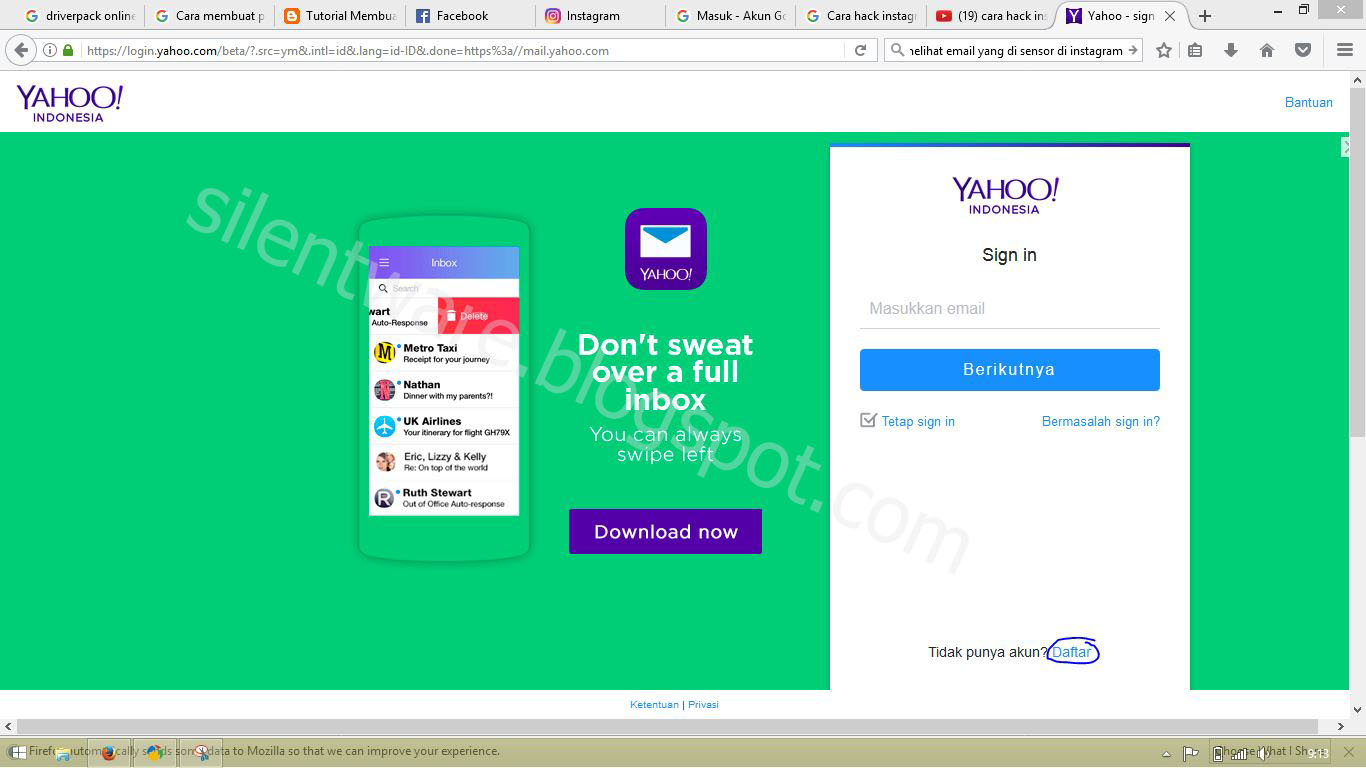 Cara Unduh Email Di Yahoo Facebook