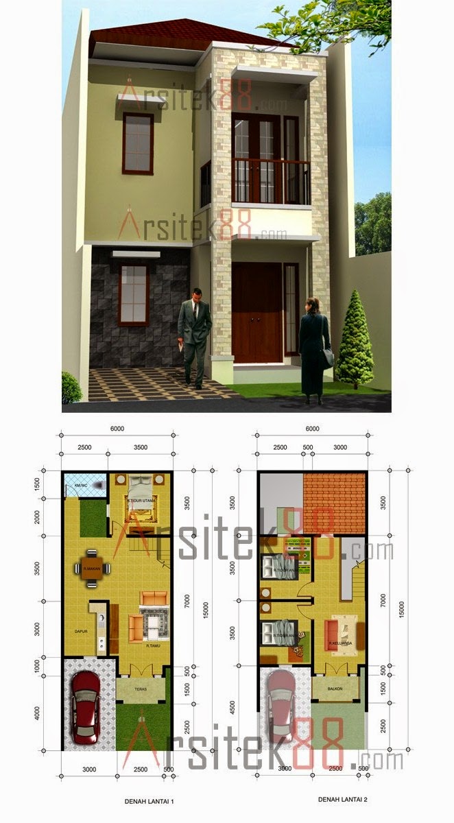 Contoh Rumah Minimalis 2 Lantai Ukuran 6x15 | Desain Rumah ...