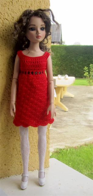 Robe En Soie Rouge Pour Poupée Ancienne 64 Cm JUMEAU BRU Neuve France