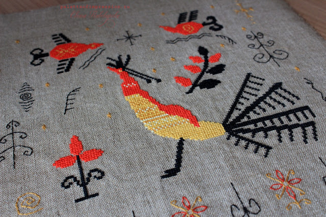 Мезенская роспись в вышивке Павлин Блог Вся палитра впечатлений Вышивка крестом Дизайн Олеси Новожиловой