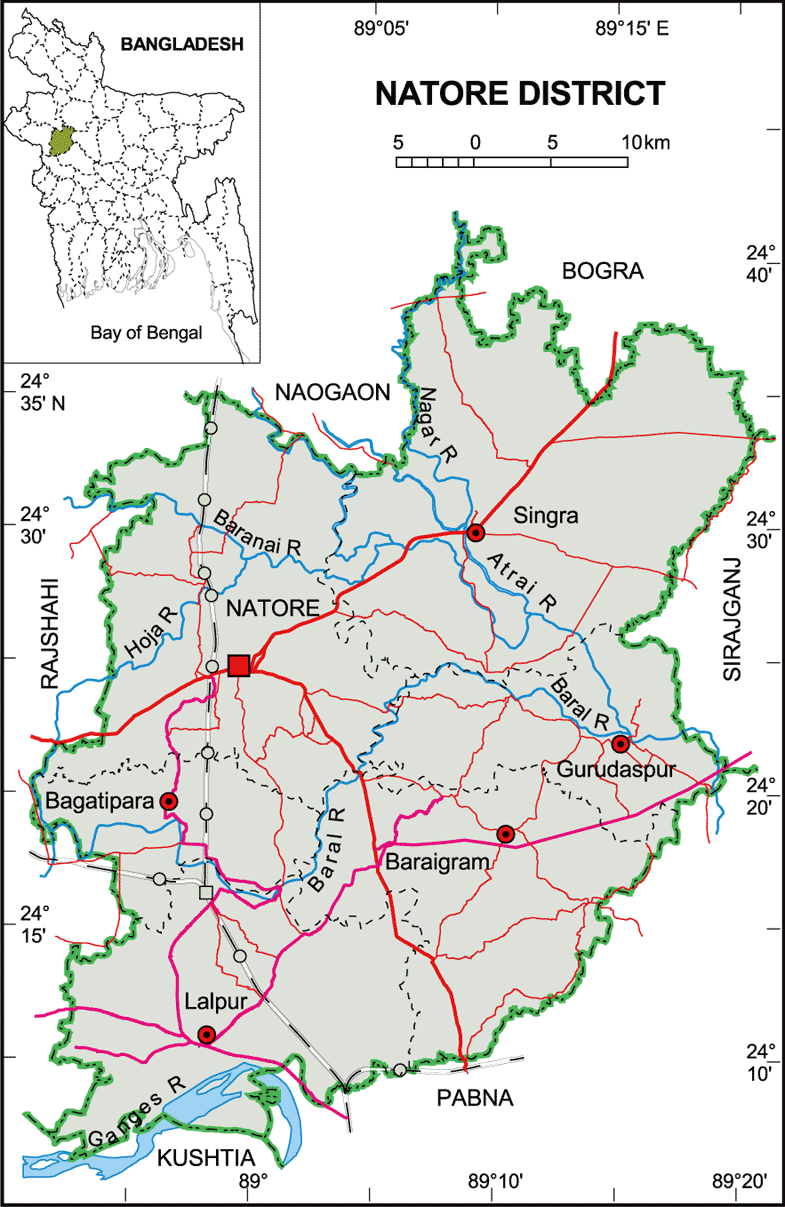 Natore District Map Bangladesh
