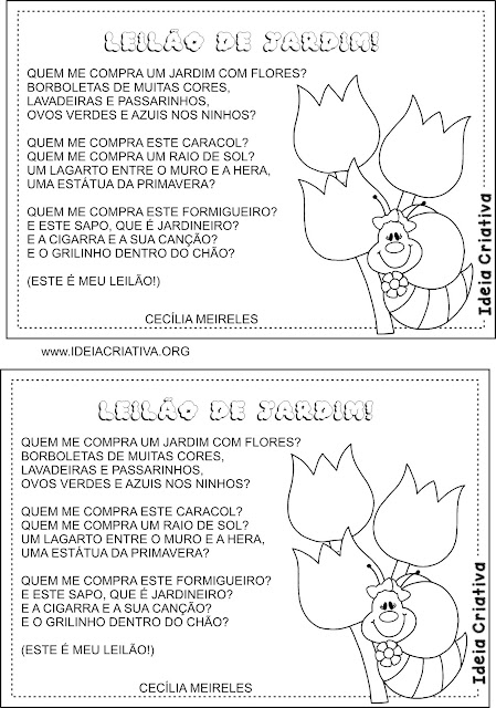 Poesia Ilustrada Leilão de Jardim Cecília Meireles