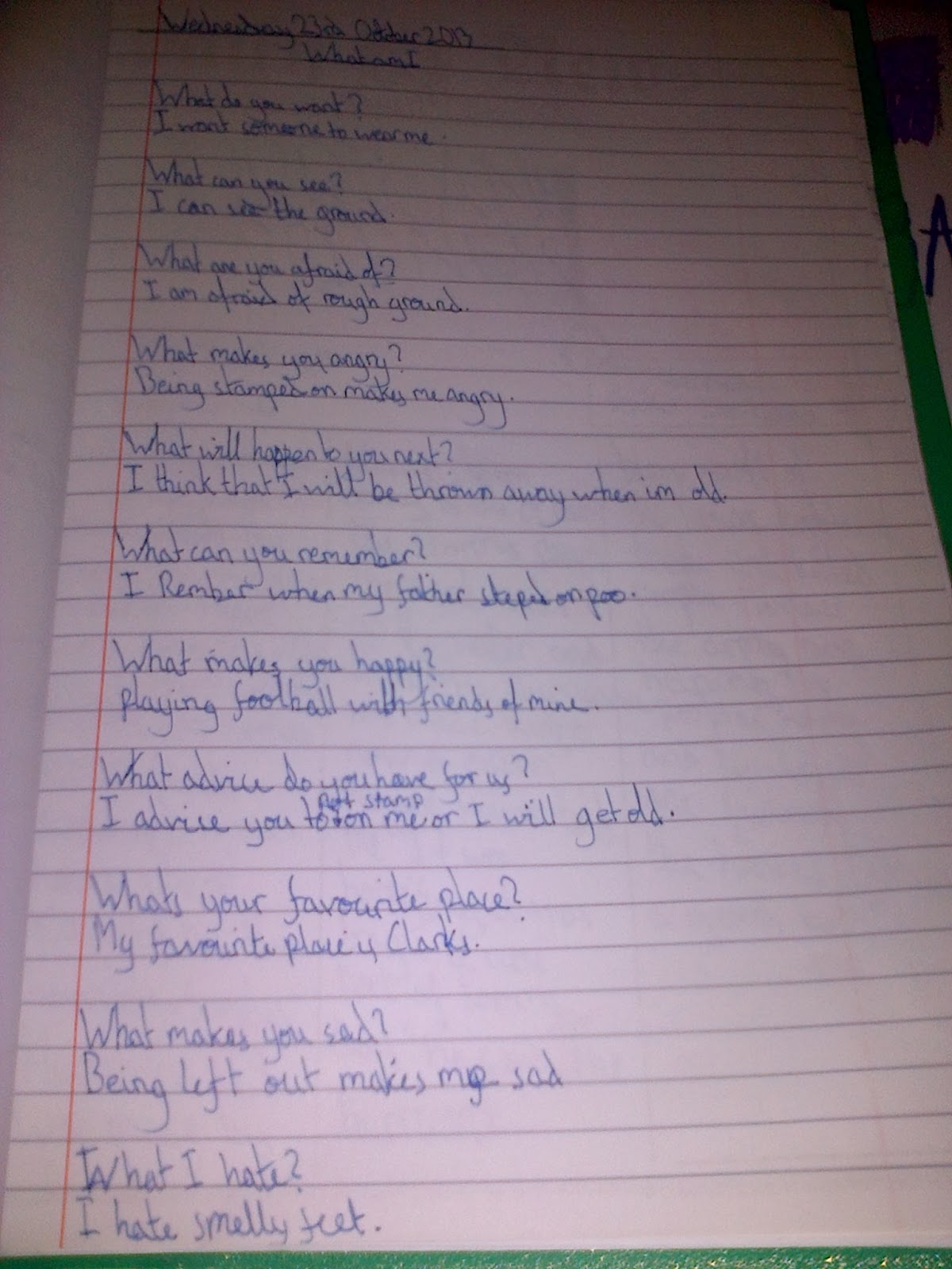 St. Clare's Class Blog Personification Poems