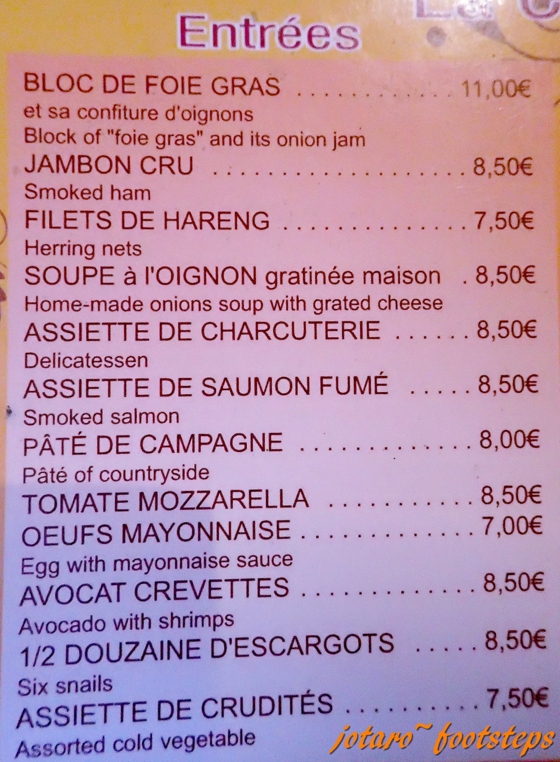 Footsteps Jotaro's Travels YummY! A Parisian French Dinner Le