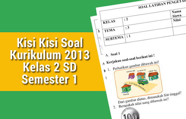 Kisi Kisi Soal Kurikulum 2013 Kelas 2 SD Semester 1