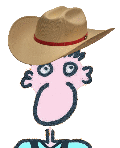 Pepe Vitruvio con sombrero vaquero