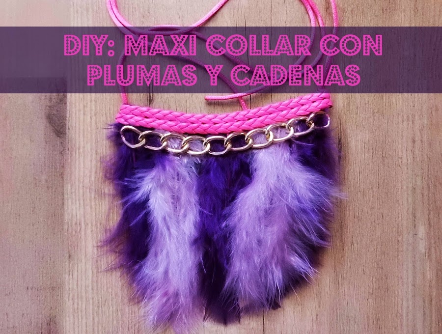 Como hacer tu misma un maxi collar de plumas y cadena por menos de 1.50 ? en menos de 10 minutos facilmente