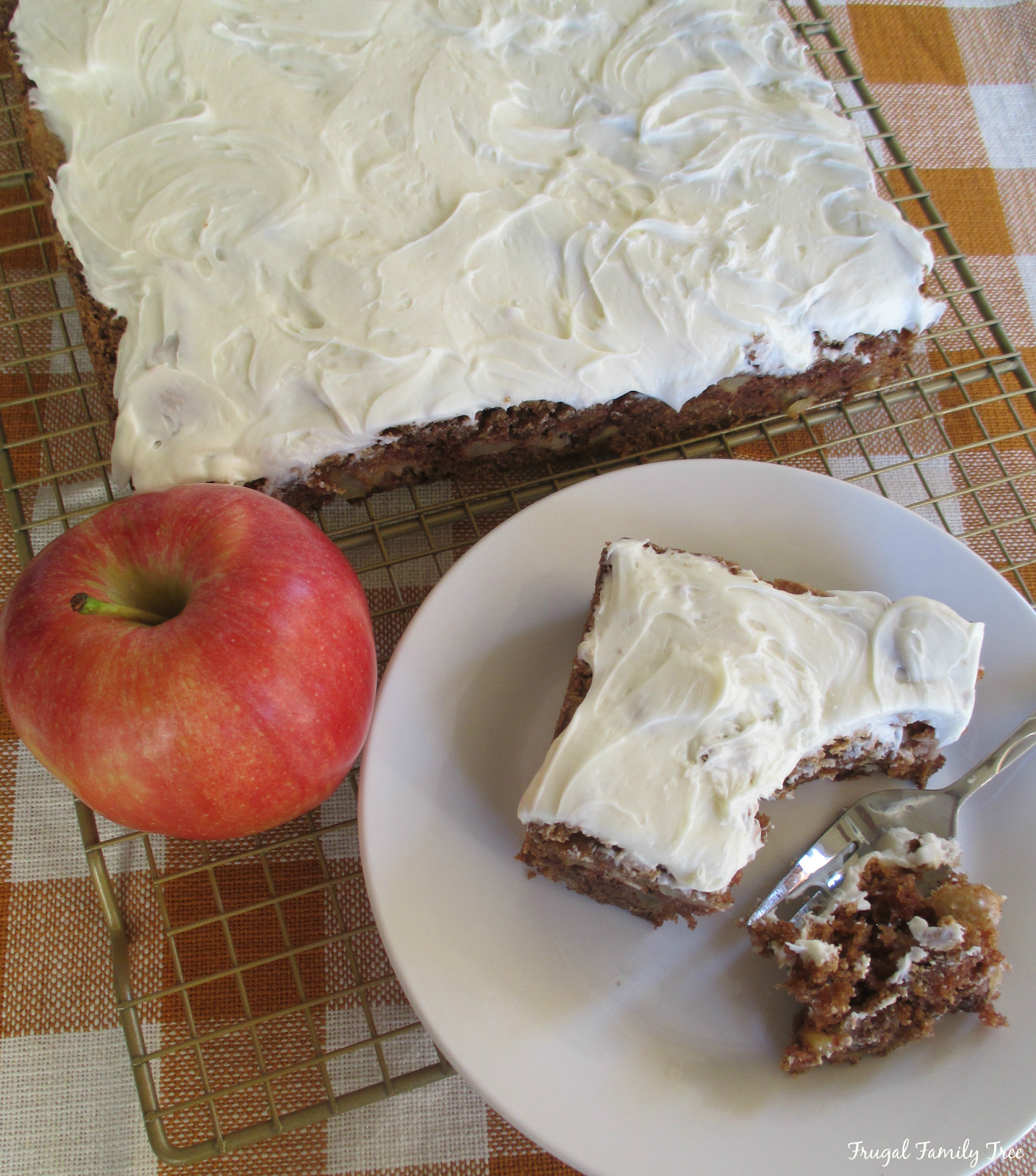 German Apple Cake With Cream Cheese Frosting Frugal Family Tree