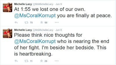 twitter: michelle lacy tweets coral korrupt has found her peace