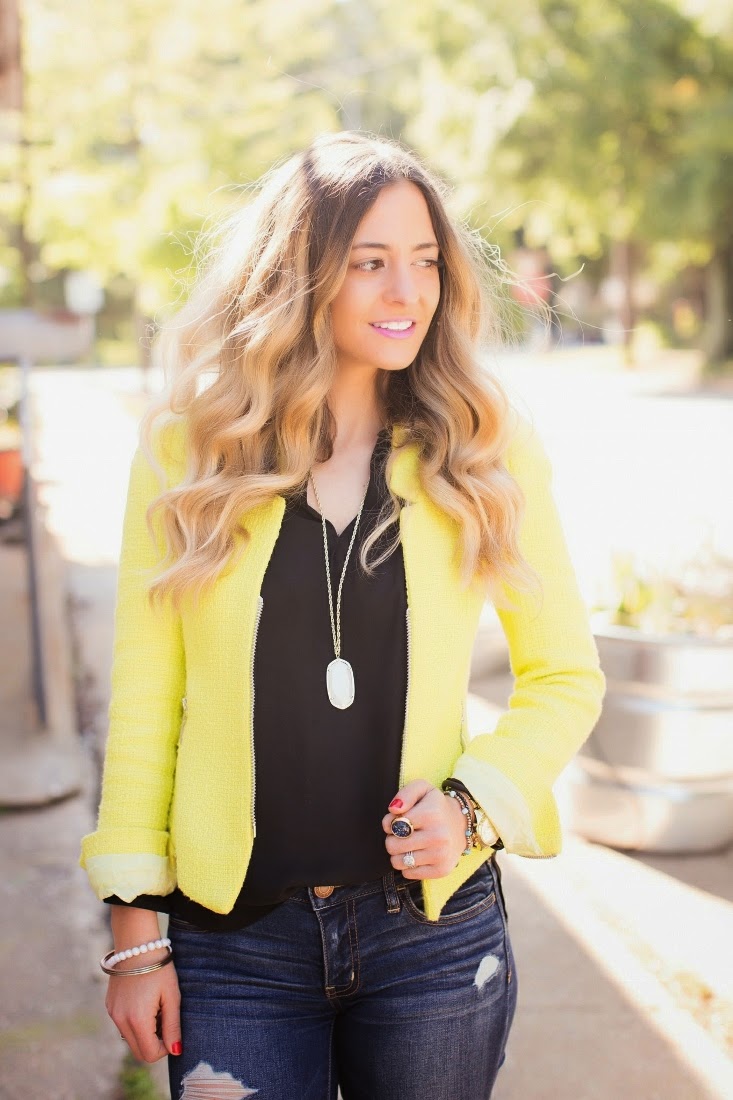 Bedazzles After Dark: Outfit Post: Neon Yellow Jacket