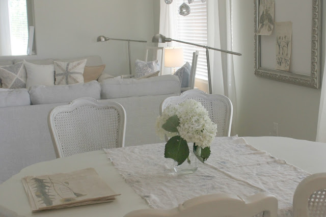 Serene neutral living and dining room decor DIY makeover on Hello Lovely Studio