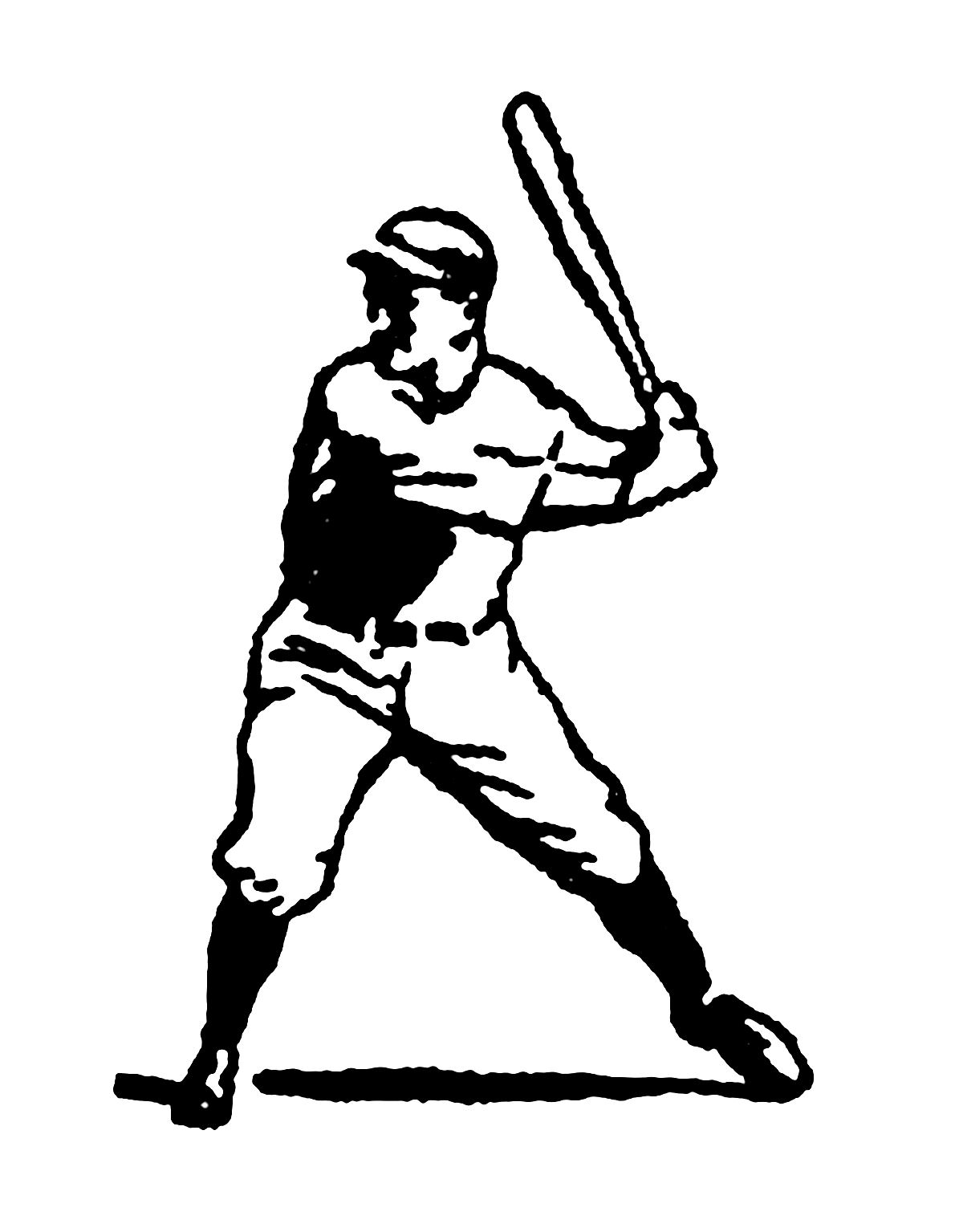 Vintage Baseball Players Clip Art